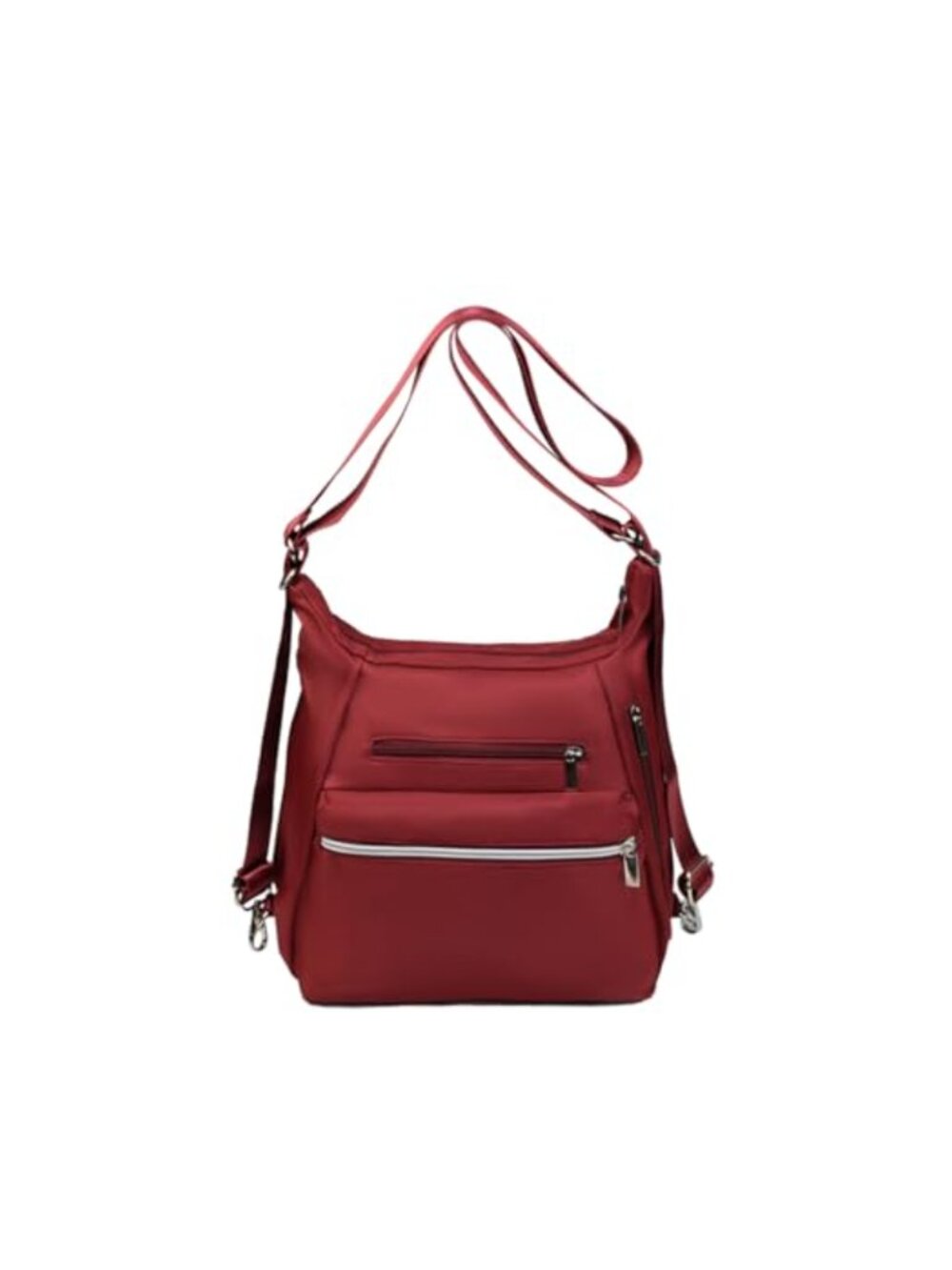 Nylon Convertible Crossbody Shoulder Bag Multi-Pocket Backpack